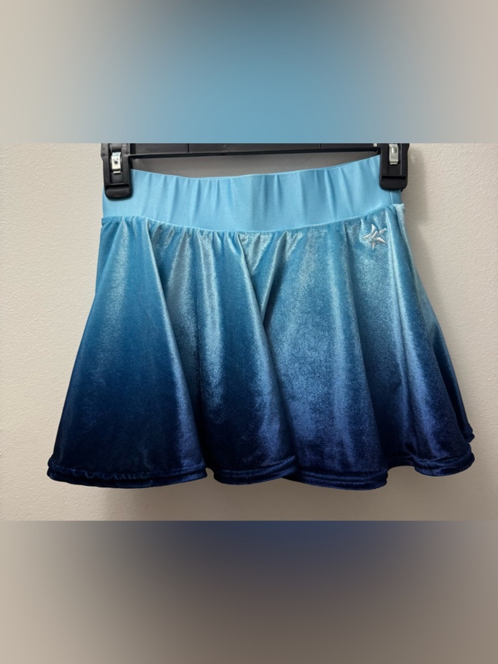 Ombre Velvet  Skirt in Light to Deep Blue